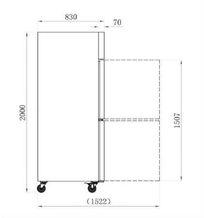 Armoire réfrigérateur positive professionnelle 4 portes pleines 1400 L tropicalisée - Afi-Collin-Lucy - AA14PPNM
