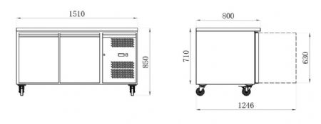 Tour réfrigéré pâtissière positif 2 portes 390 L - Afi-Collin-Lucy - AA28PP