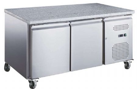 Table rfrigre positive 2 portes sur roulettes - 600 x 400mm avec Plan de travail granit