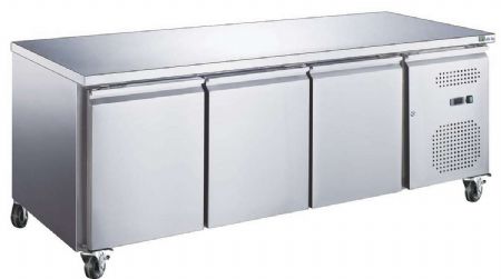 Table rfrigre positive 3 portes sur roulettes - 600 x 400mm avec Plan de travail inox