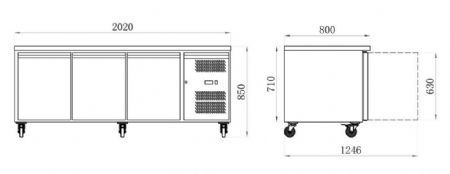Tour réfrigéré pâtissier positif 3 portes 580 L - Afi-Collin-Lucy - AA38PP