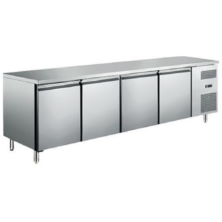 Table desserte réfrigérée positive 4 portes sans dosseret 553 L - Afi-Collin-Lucy - AA4PPA