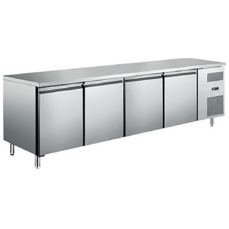 Table rfrigre professionnelle positive 4 portes sans dosseret 553 L