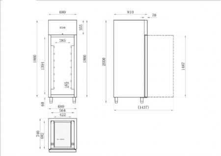 Armoire poissons positive 1 porte pleine 600 L - Afi-Collin-Lucy - AA6PF