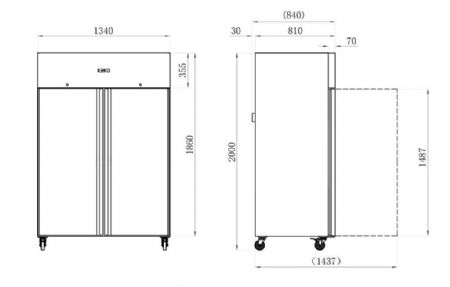 Armoire congélateur professionnelle 2 portes pleines 1200 L - Afi-Collin-Lucy - AAF12N