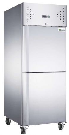 Armoire rfrigre ngative inox 2 demi portes pleines -18 / -22C - 700L