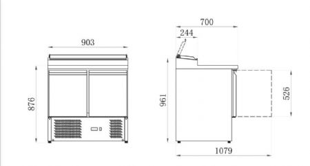 Saladette réfrigérée 2 portes pleines positive 240 L - Afi-Collin-Lucy - AAPS200