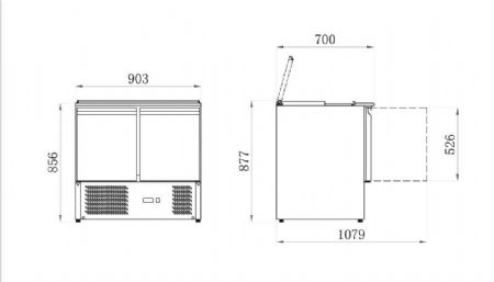 Saladette réfrigérée 2 portes pleines 240 L positive - Afi-Collin-Lucy - AAS900