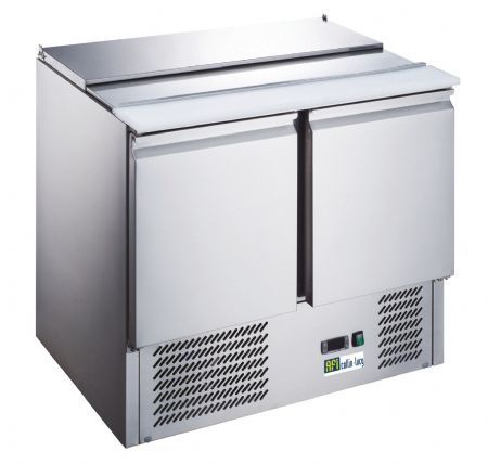 Saladette rfrigre positive avec couvercle inox 2 portes 2xGN1/1 et 3xGN1/6 temp +2 / +8C - 240L