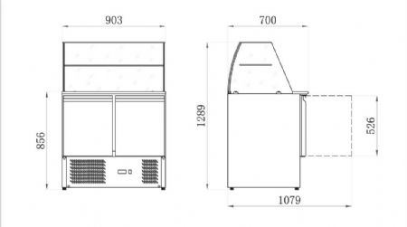 Saladette réfrigérée 2 portes pleines 240 L positive - Afi-Collin-Lucy - AAS900V