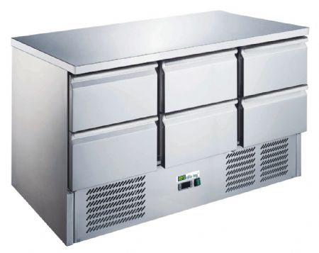 Table rfrigre positive inox 6 tiroirs - 368 L