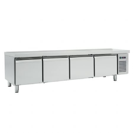 Soubassement rfrigr pro inox 4 portes positif capacit 402 L