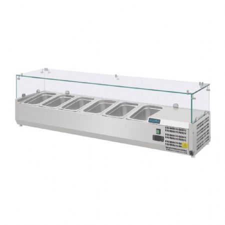Saladette à Poser avec couvercle pour 6 bacs GN 1/4, température positive - Polar - AB090