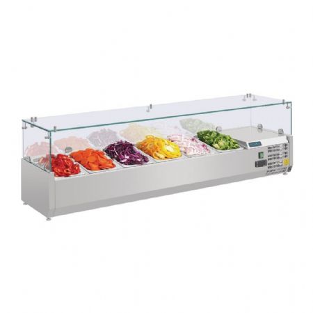 Saladette à Poser avec couvercle pour 6 bacs GN 1/4, température positive - Polar - AB090