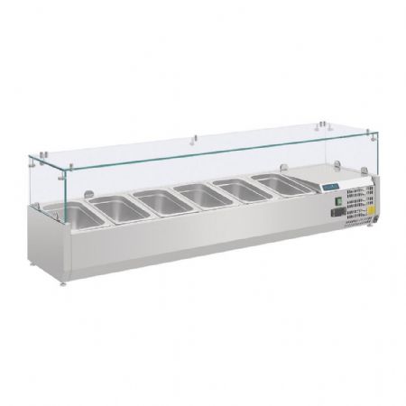 Saladette à Poser avec couvercle pour 6 bacs GN 1/4, température positive - Polar - AB090 Saladette à Poser avec couvercle pour 6 bacs GN 1/4, température positive - Polar - AB090