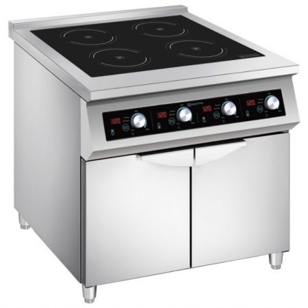 Plaque induction 4 zones de cuisson 5,0 kW sur coffre 2 portes - Virtus - ACA1021
