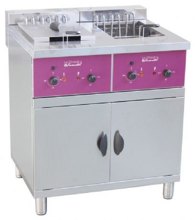 Friteuse professionnelle sur coffre électrique cuves 2 x 16 L - Furnotel - ACFS216L