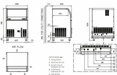 Machine à glaçons professionnelle glaçons gourmets avec réserve 48 kg production 84 kg/24 h - Scodif - ACM 177 AS