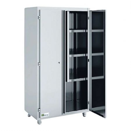 Armoire neutre  balais inox 2 portes battante - 1200x600x1850mm