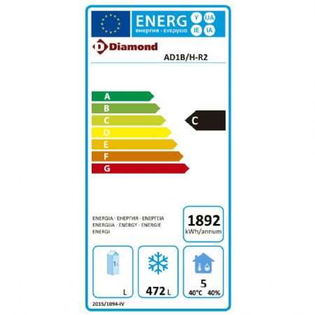 Armoire congélateur professionnelle ventilé 700 litres 1 porte pleine - Diamond - AD1B/H-R2