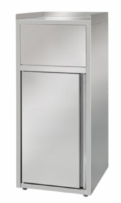 Poubelle fast food inox carre - 60L