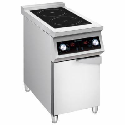 Plaque induction 2 foyers sur coffre 1 porte puissance 10 kW Plaque induction 2 foyers sur coffre 1 porte puissance 10 kW