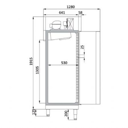 Armoire d'exposition rfrigre vitre blanche 2 portes battantes +0 / +7C - 750L