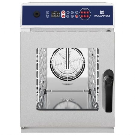 Four mixte professionnel électrique digital à vapeur directe nettoyage automatique, 6x GN 1/1, Triphasé - Virtus - AIB0054