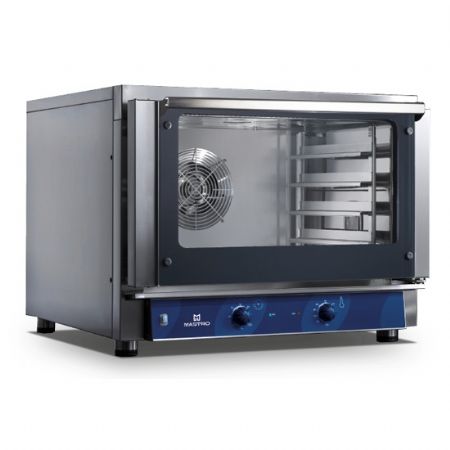 Four pâtissier électrique à convection 4x GN 1/1 - 60x40 cm humidificateur et 2 turbines Triphasé - Virtus - AIB0073