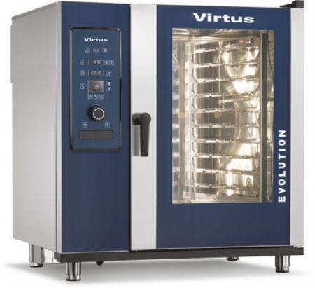Four mixte professionnel triphasé vapeur directe et nettoyage automatique, 10 niveaux GN 2/1 - Virtus - AIC0073/FN