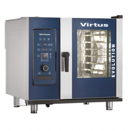 Four mixte professionnel à gaz vapeur directe et nettoyage automatique, 6 niveaux GN 1/1 - Virtus - AIC0076/FN
