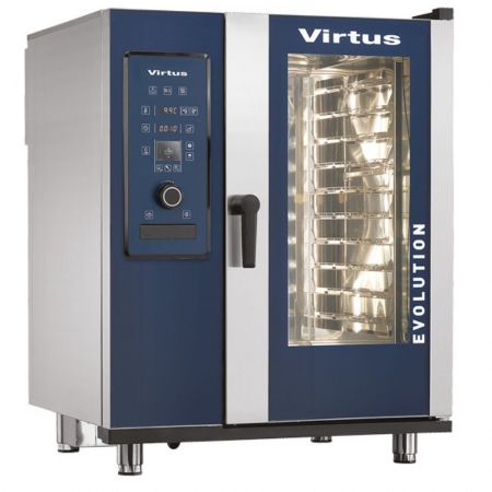 Four mixte professionnel à gaz vapeur directe et nettoyage automatique, 10 niveaux GN 1/1 - Virtus - AIC0077/FN