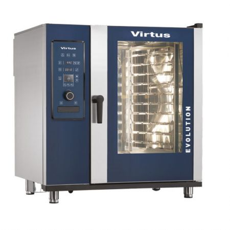 Four mixte professionnel à gaz vapeur directe et nettoyage automatique, 10 niveaux GN 2/1 - Virtus - AIC0078/FN