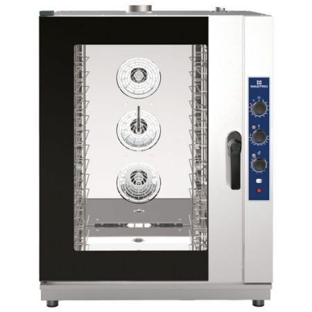 Four mixte professionnel à gaz mécanique à vapeur directe, 10 niveaux GN 1/1 ou 600x400 mm - Virtus - AIC0102