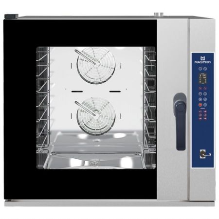 Four mixte professionnel électrique à vapeur directe nettoyage automatique, 6x GN 1/1 ou 600x400 mm, Triphasé - Virtus - AIC0150