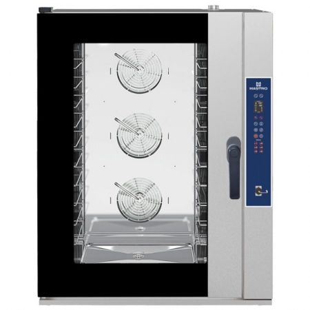 Four mixte professionnel électrique à vapeur directe nettoyage automatique, 10 niveaux GN 1/1 ou 600x400 mm, triphasé - Virtus - AIC0151