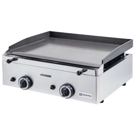 Plaque à Snacker gaz de table avec 2 zones, plaque lisse 5,5 kW - Virtus - AJA0004/RN