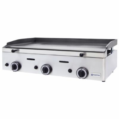 Plaque grill gaz de table surface lisse avec 3 zones puissance 8,25 kW - 510 x 820 x 260 mm