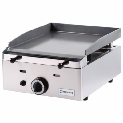 Plaque grill gaz de table surface lisse avec 1 zone puissance 3,1 kW - 510 x 420 x 260 mm