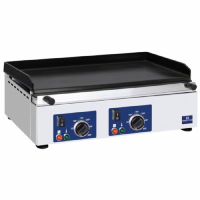 Plaque grill lectrique de comptoir 2 zones lisse monophas puissance 3,5 kW - 460 x 600 x 250 mm