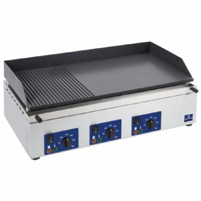 Plaque de cuisson lectrique de table strie 1/3 et lisse 2/3 puissance 6 kW