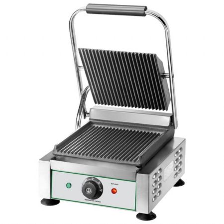 Paninis gril contact simple avec plaque en fonte rainurée 230x240 mm - Virtus - AJA0044 Paninis gril contact simple avec plaque en fonte rainurée 230x240 mm - Virtus - AJA0044