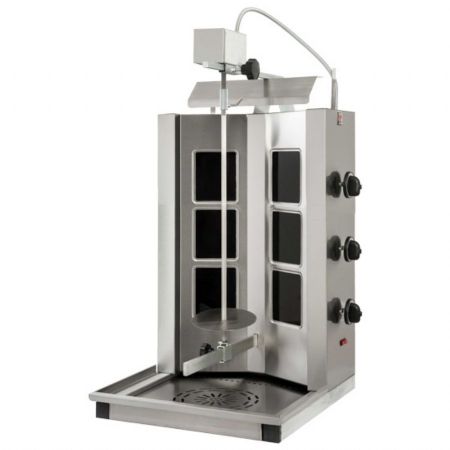 Grill Kebab Vitrocéramique 3 zones de chauffage, moteur supérieur, charge max. 20-30 kg Triphasé - Virtus - AJE0016