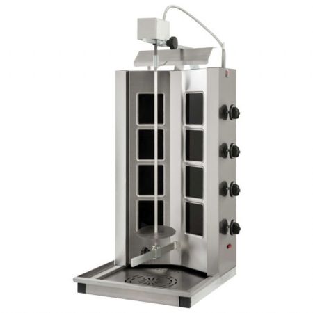 Grill Kebab Vitrocéramique 4 zones Triphasé charge max. 40-55 kg - Virtus - AJE0017