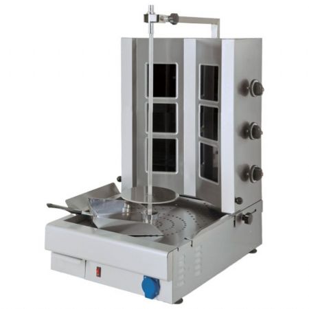 Grill Kebab Vitrocéramique 3 zones de chauffage, moteur inférieur, charge max. 20-35 kg Triphasé - Virtus - AJE0018