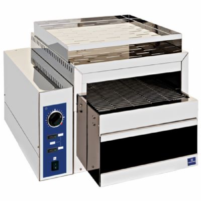 Grille-pain tunnel inox avec chambre 280x75 mm et puissance 3 kW