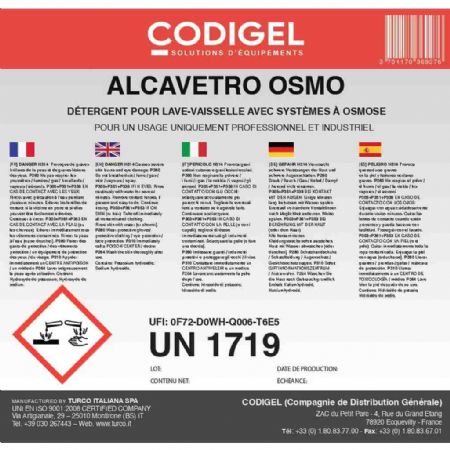 Liquide de lavage pour vaisselle avec osmoseur 12L - Codigel - ALCAOSMONC12U