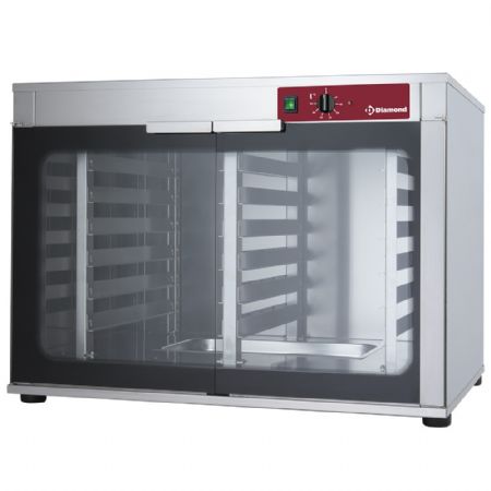 Armoire de fermentation four 2 portes vitrées, 2x6 niveaux, cuve à eau, 995x795x734 mm - Diamond - AMHF/312-P