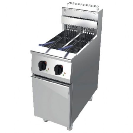 Friteuse professionnelle sur Coffre électrique à 2 cuves de 12,5 litres avec porte - Virtus - AMZ0052