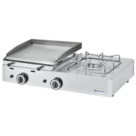 Plaque à Snacker combinée de table gaz avec 1 zone et 1 brûleur 6.3 kW - Virtus - AOZ0008/RN